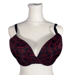 Victoria Secret Bra Size 36DD Red/Black Lined Demi Multi-Way Underwire